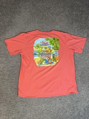 Margaritaville Shirt Mens 2XL Pink Beach Graphic Crew Neck Cotton Tropical